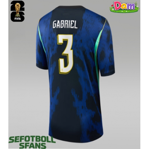 Brasilien Gabriel Magalhaes #3 Bortatröja Kvinnor VM 2026 Kortärmad